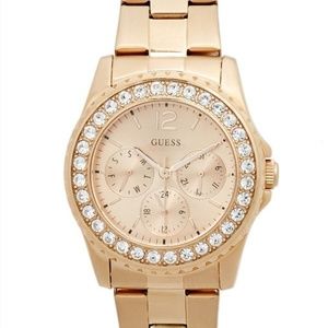 GUESS ROSE GOLD-TONE MULTIFUNCTION WATCH